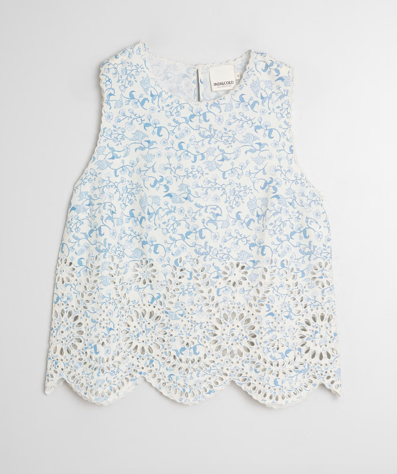 EMBROIDERED POPLIN TOP - INDI&COLD