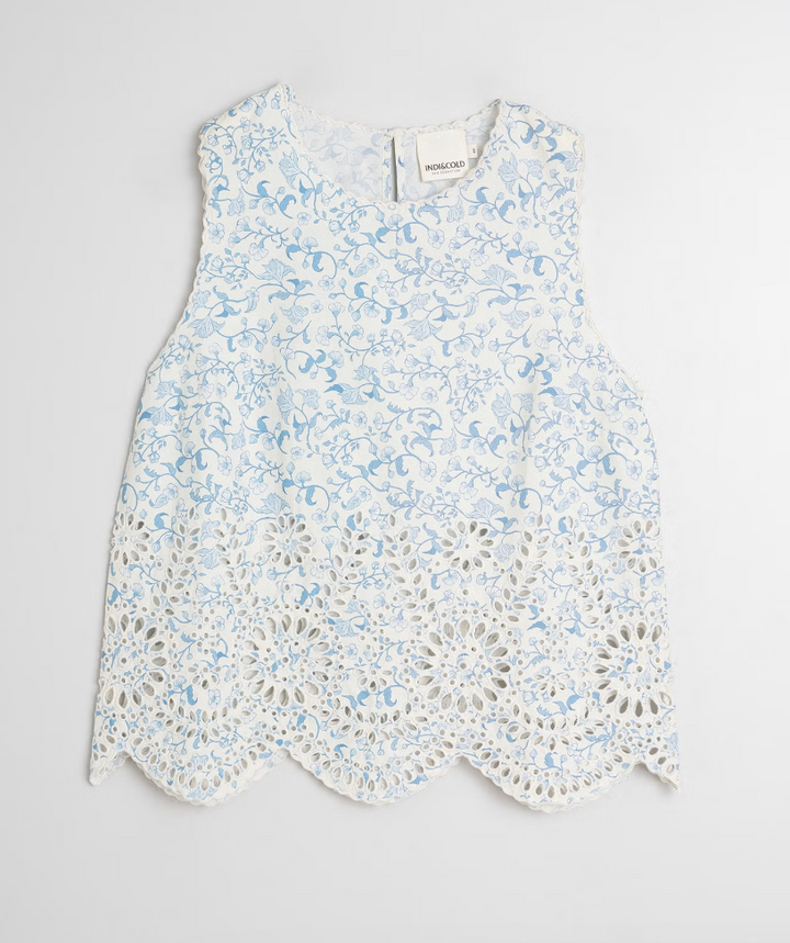 EMBROIDERED POPLIN TOP - INDI&COLD