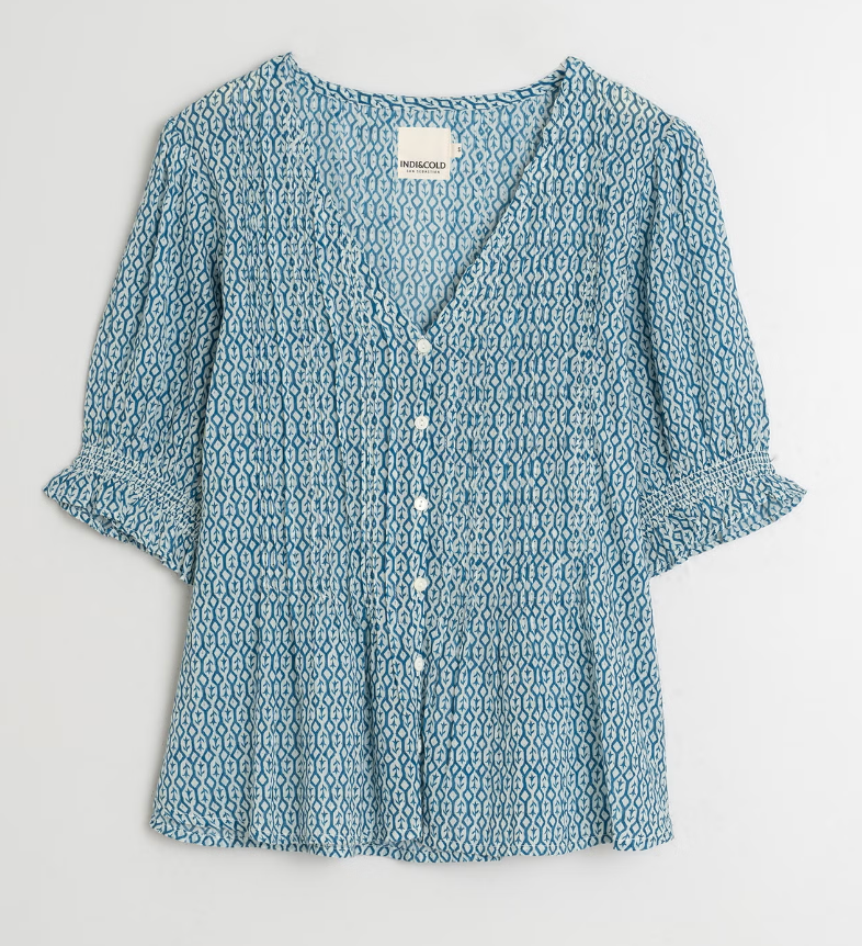 ELASTIC SHORT SLEEVE SHIRT - INDI&COLD