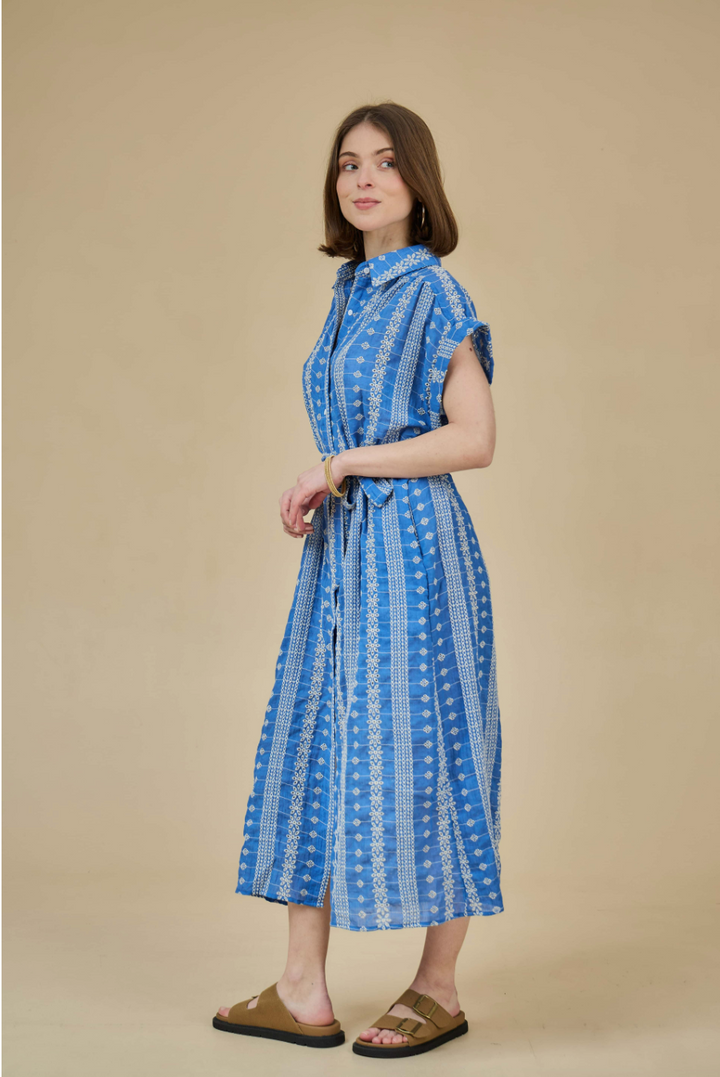 LONG BUTTON UP SHIRT DRESS - THE KORNER