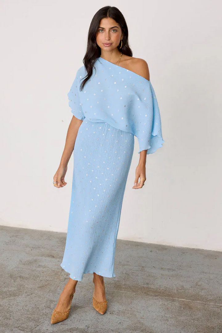 PLISSE TILLY DRESS (ICE BLUE) - NEVER FULLY DRESSED