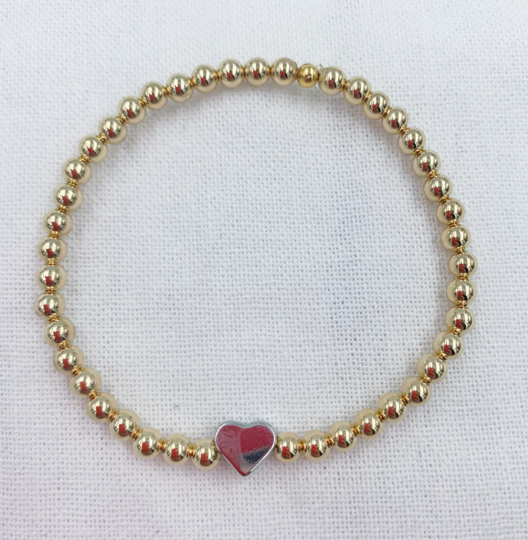 GOLD LOVE HEART BRACELET (GOLD) - SASKIA DEVRIES