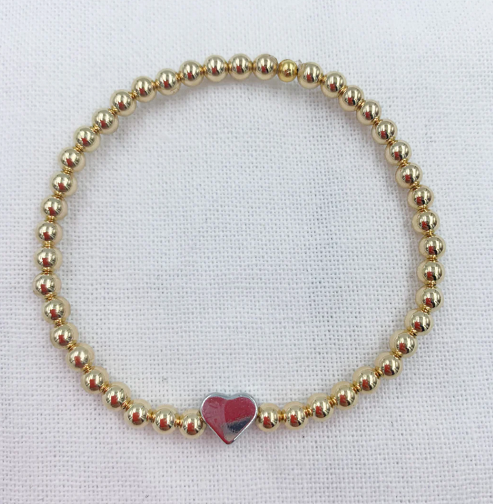 GOLD LOVE HEART BRACELET (GOLD) - SASKIA DEVRIES