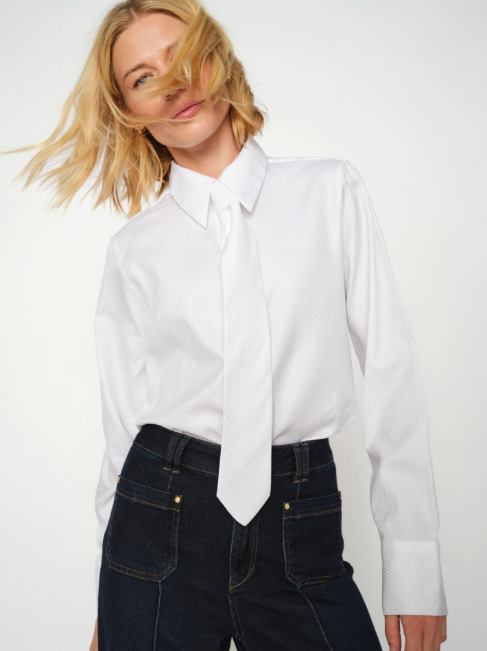 AYEN TIE STRIPE SHIRT - MOS MOSH