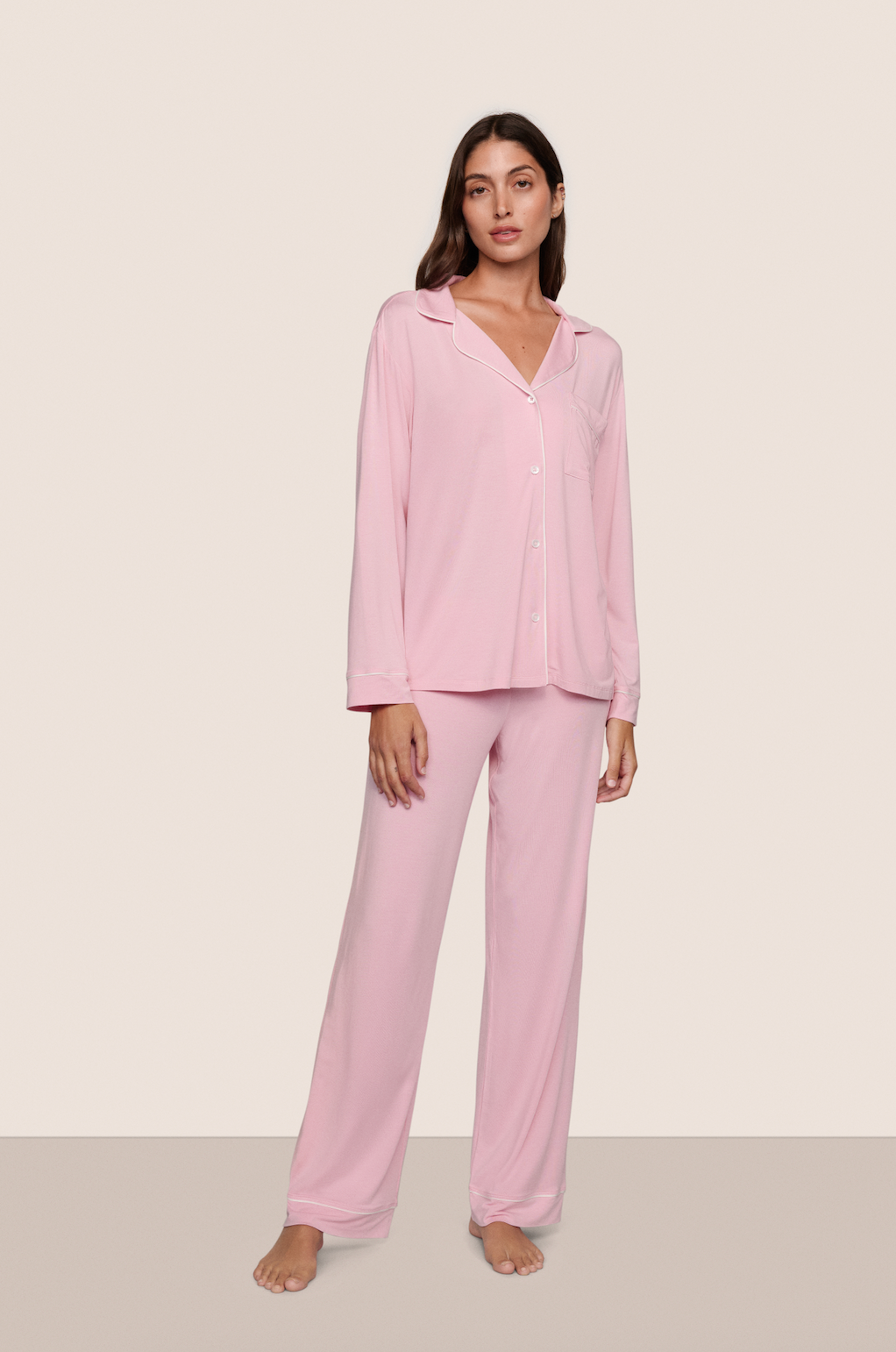 GISELE LONG PJ SET (PINK NECTOR/IVORY) - EBERJEY