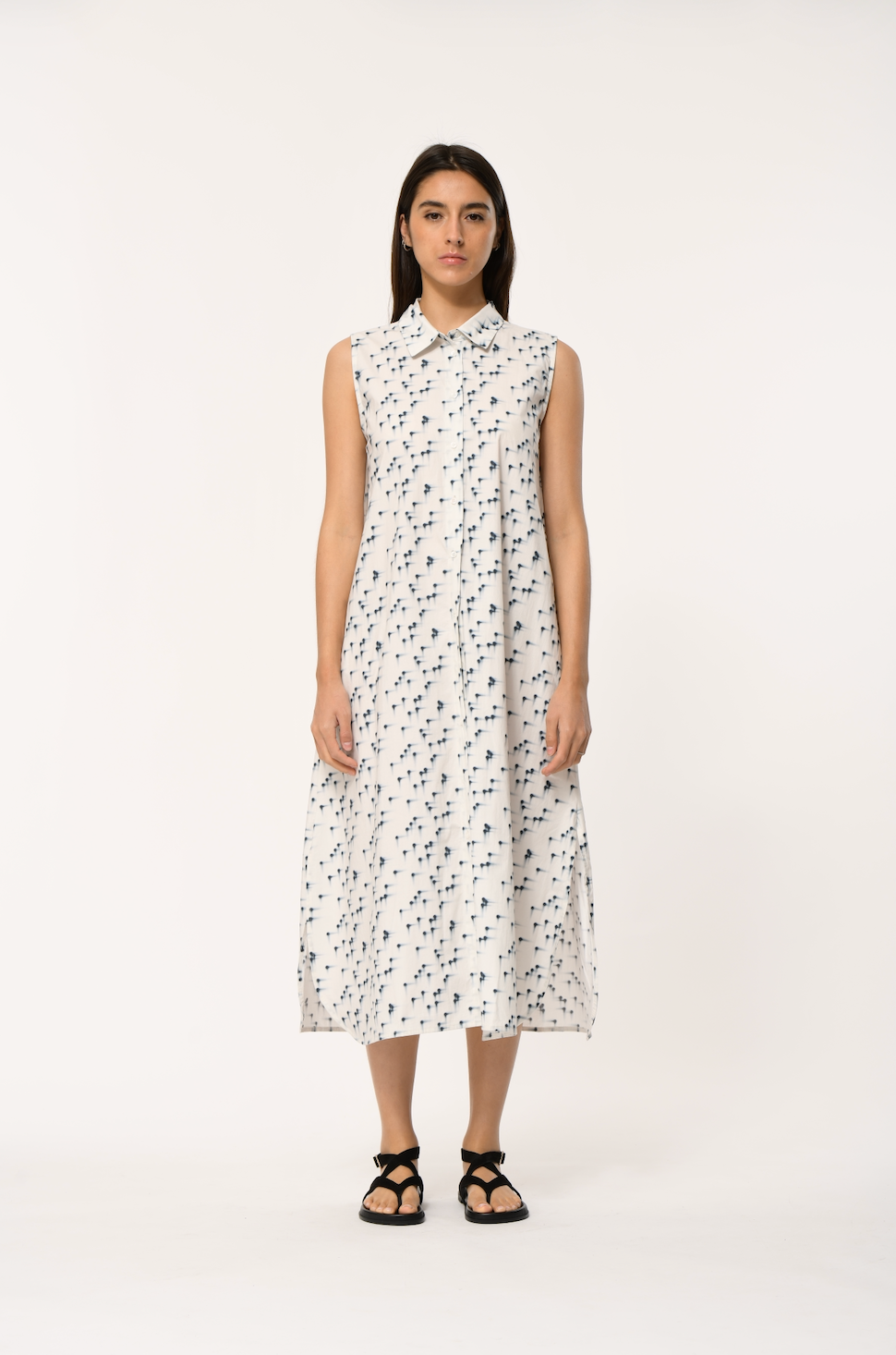 JIRA DRESS (MARINE/OFF-WHITE) - HUMILITY