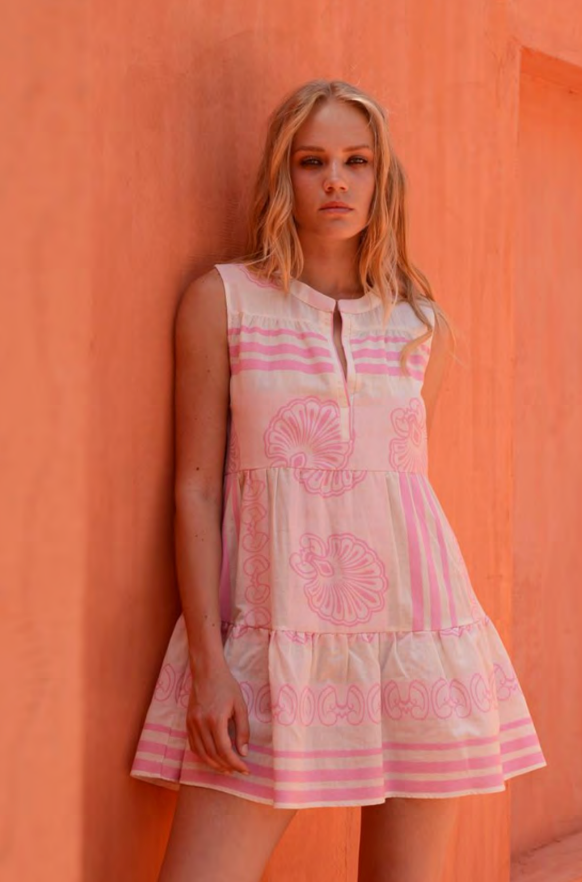 AMORGOS TANK DRESS (FLAMINGO) - KASIA