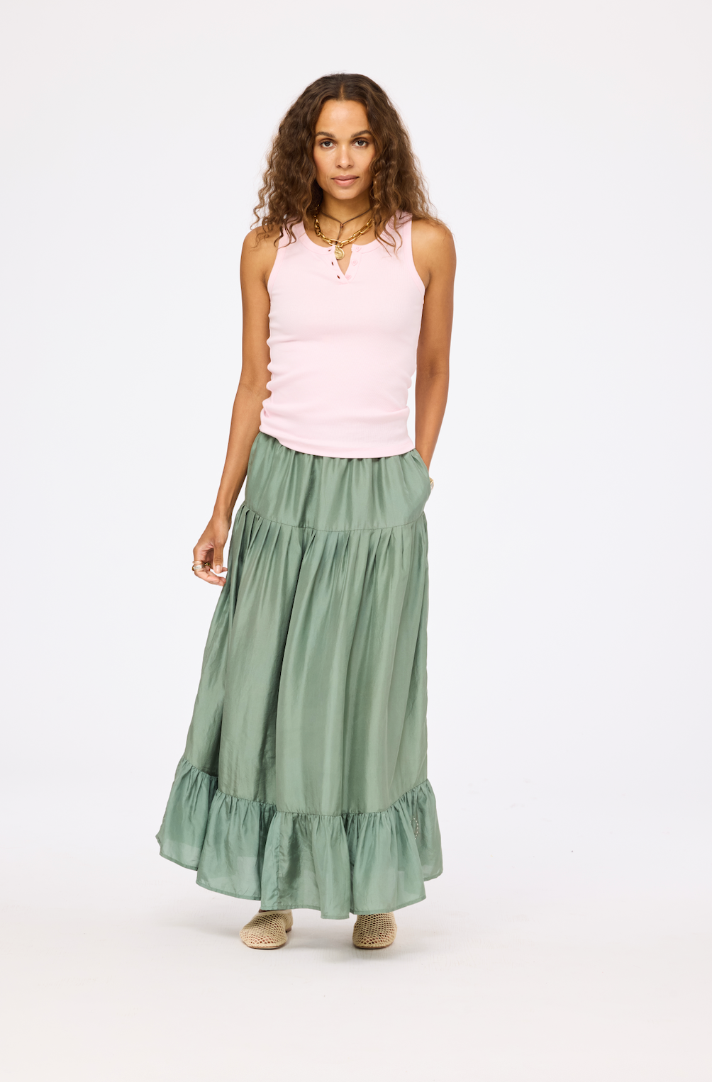 KR HENLEY TANK (PINK SALT) - KERRI ROSENTHAL