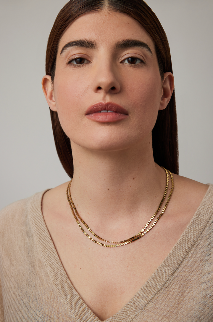 DOUBLE AMALFI CHAIN NECKLACE (GOLD) - JENNY BIRD