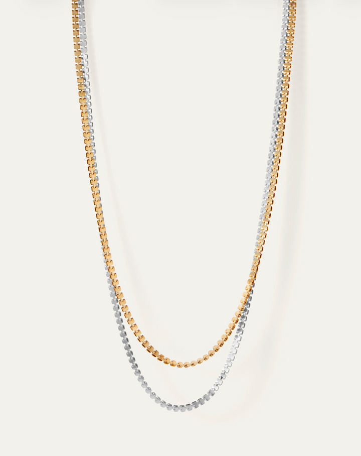 DOUBLE AMALFI CHAIN NECKLACE (TWO TONE) - JENNY BIRD