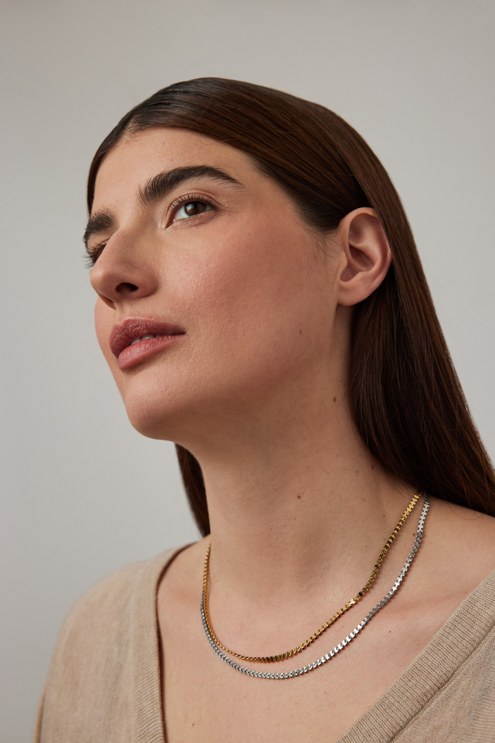 DOUBLE AMALFI CHAIN NECKLACE (TWO TONE) - JENNY BIRD