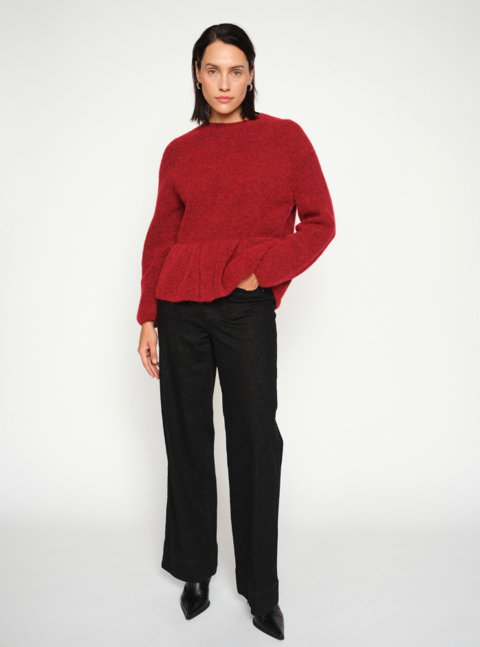 THORA O-NECK FRILL KNIT - MOS MOSH