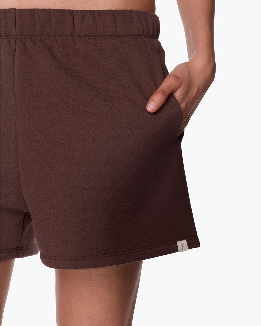 CLOUDSOFT SWEAT SHORT (DARK CHOCOLATE) - TKEES
