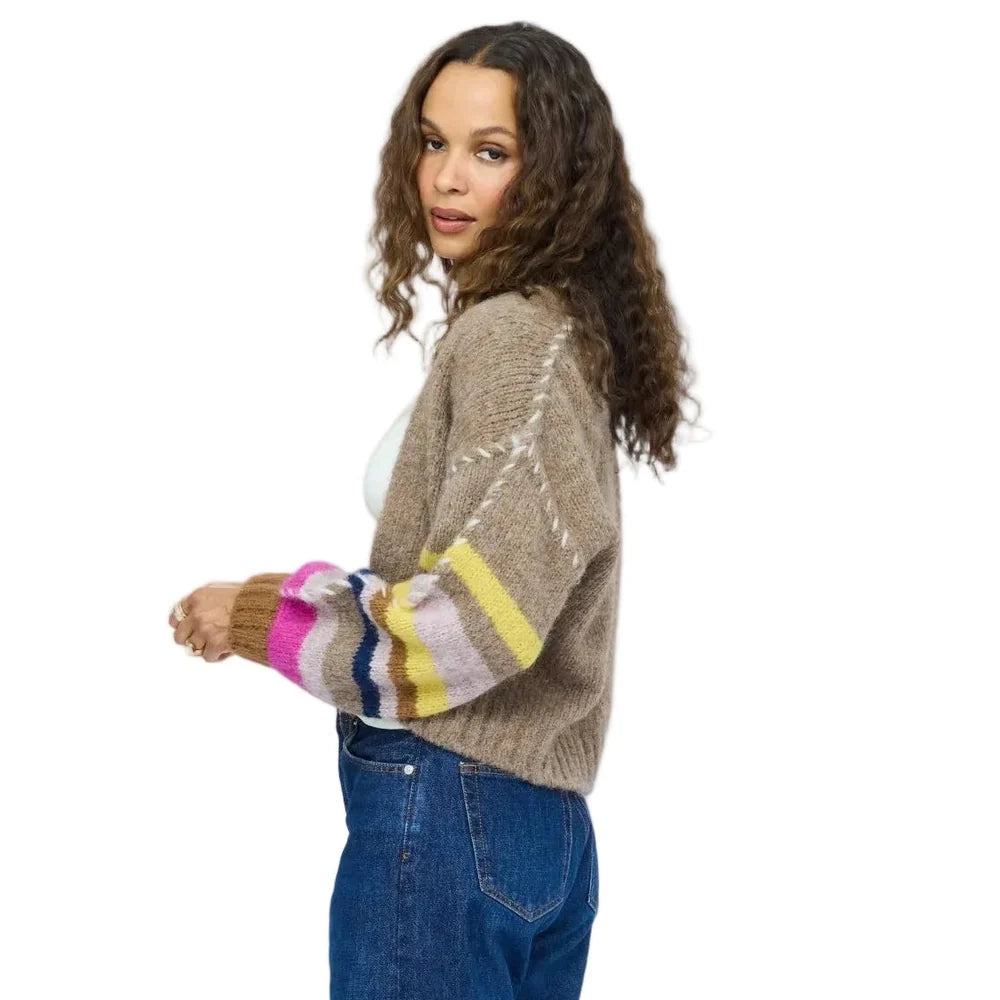 SIENNA STRIPE CARDIGAN (MULTI) - KERRI ROSENTHAL