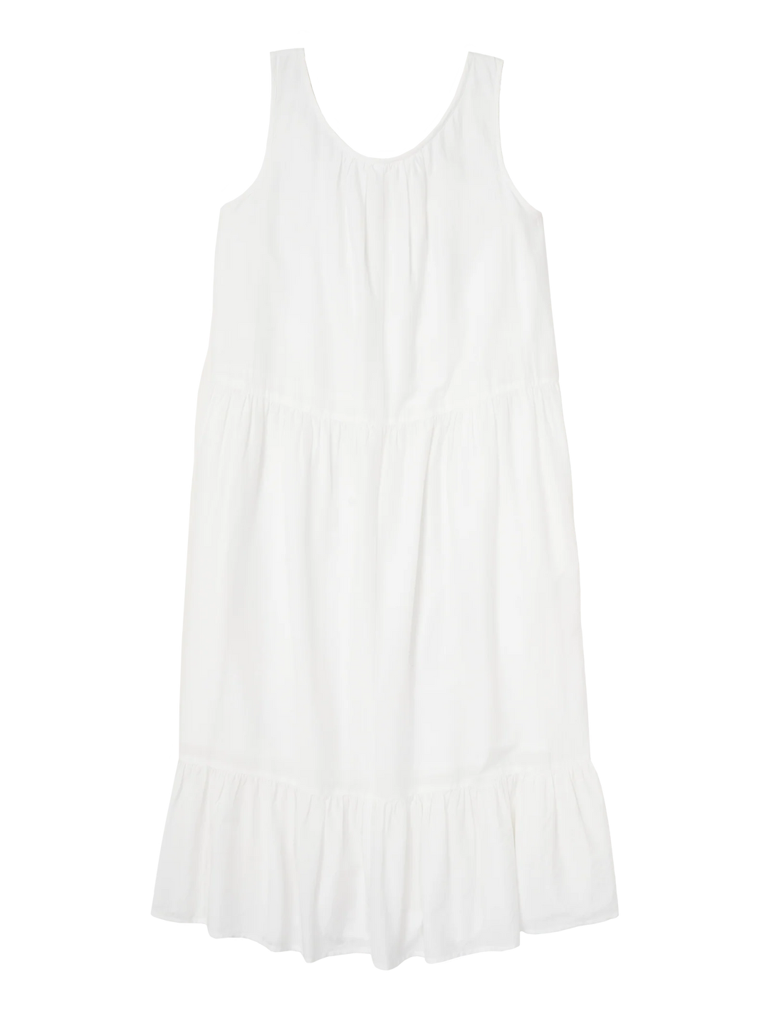 QUINN SILK COTTON VOILE SLEEVELESS DRESS (WHITE) - WYETH