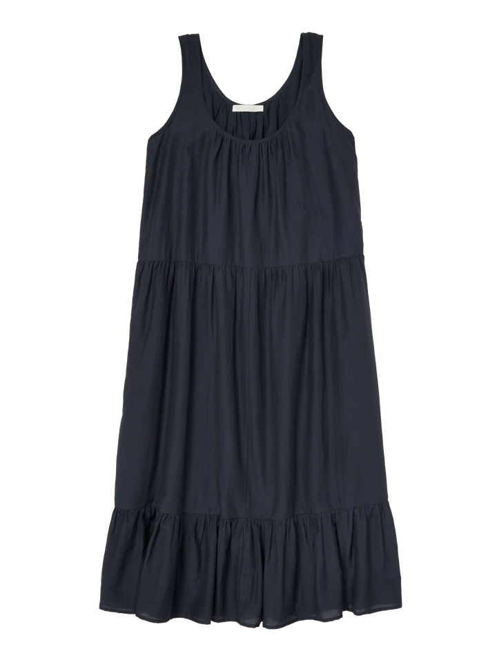 QUINN SILK COTTON VOILE SLEEVELESS DRESS (NAVY) - WYETH