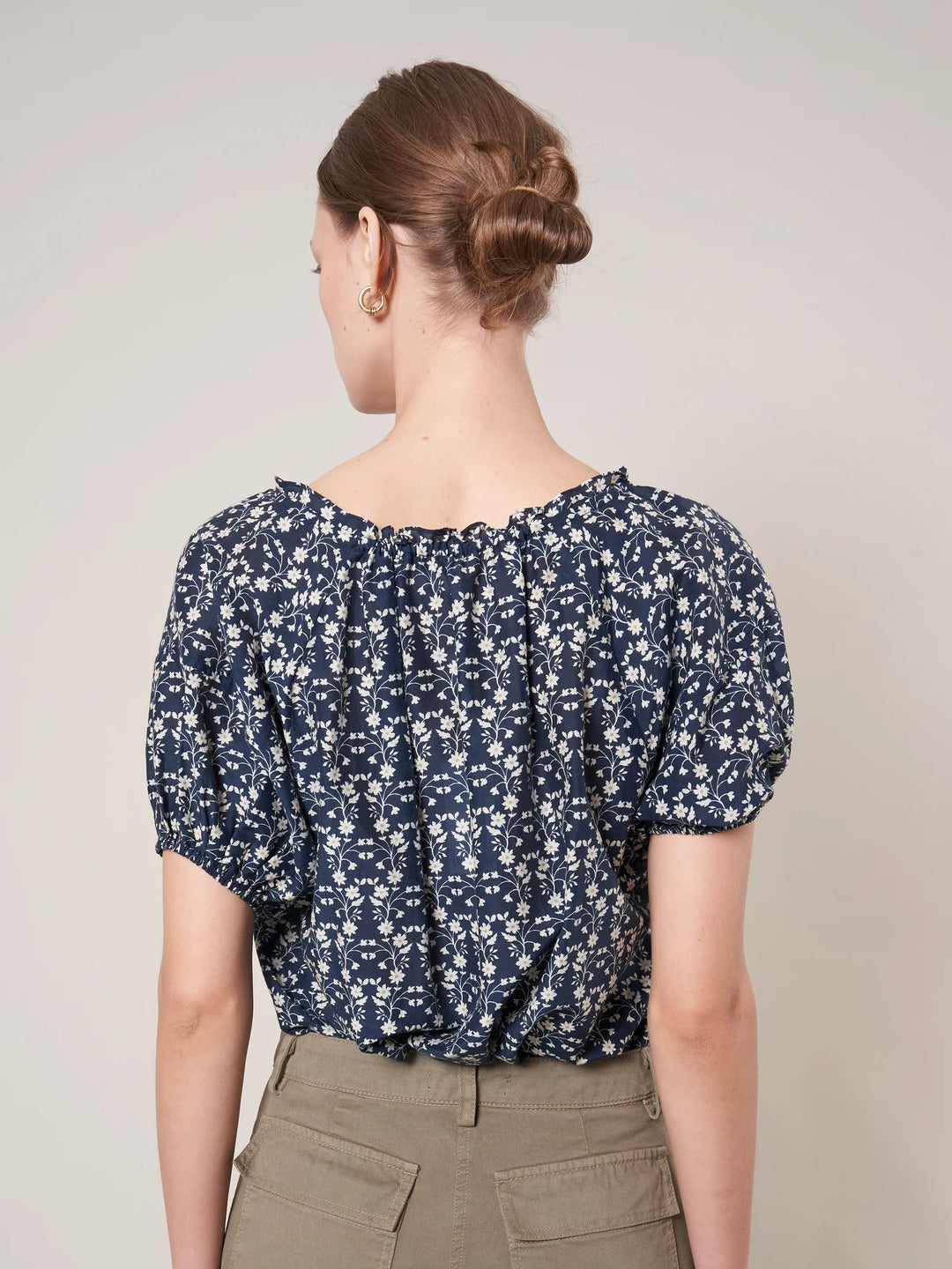 KEATON SILK COTTON VOILE PRINTED TOP - WYETH