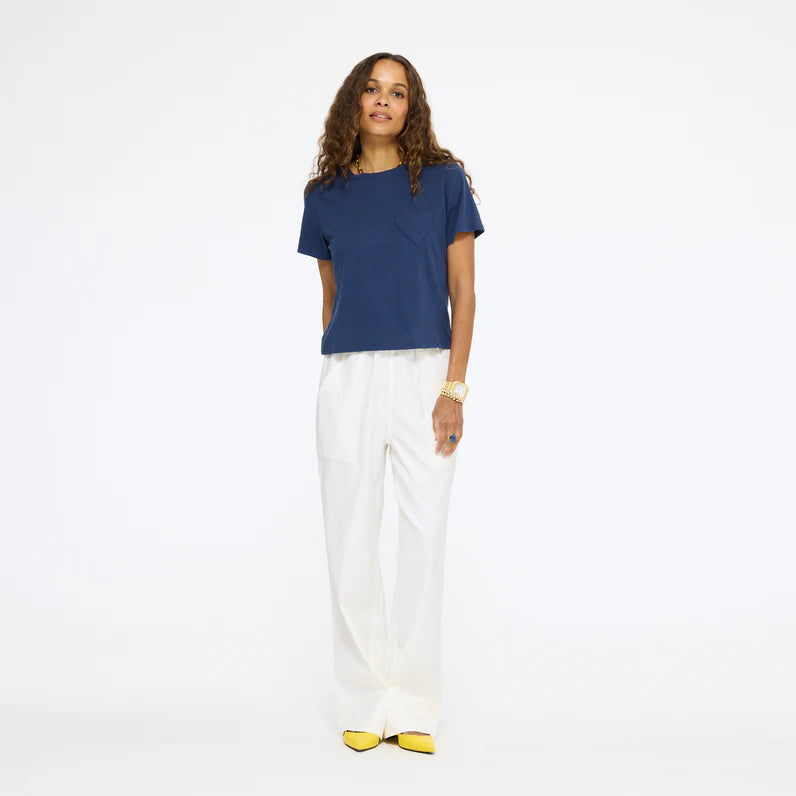 SLUB COTTON TEE (INDIGO BLUE) - KERRI ROSENTHAL