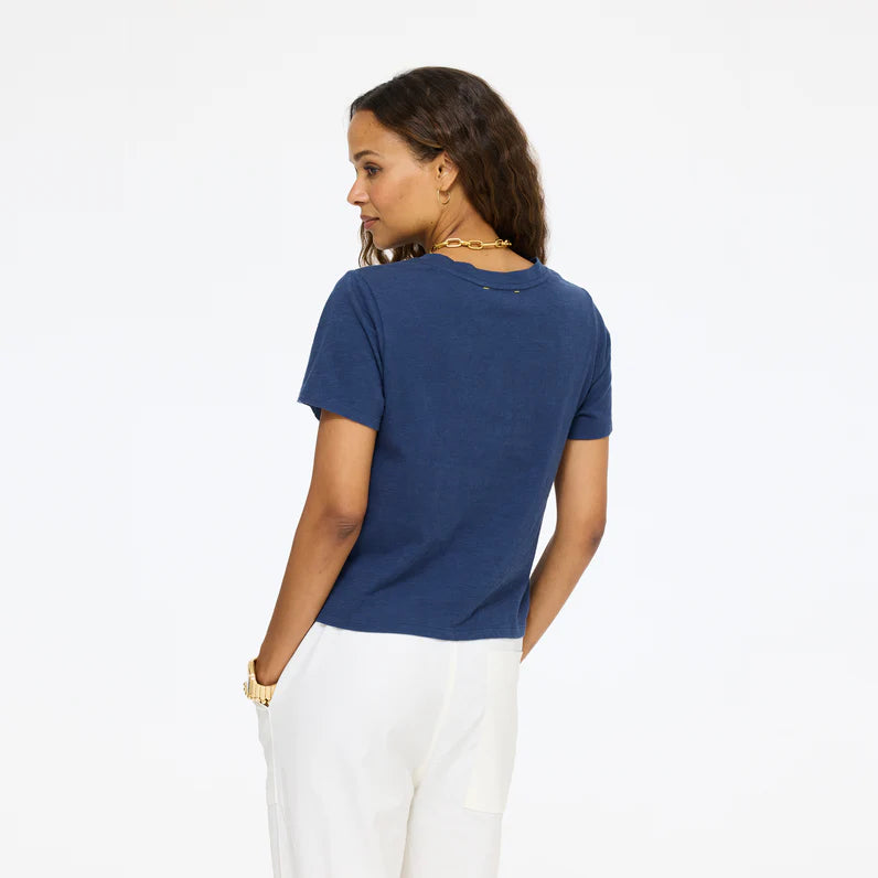 SLUB COTTON TEE (INDIGO BLUE) - KERRI ROSENTHAL