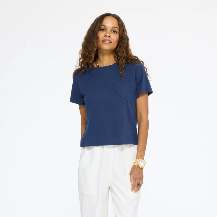 SLUB COTTON TEE (INDIGO BLUE) - KERRI ROSENTHAL