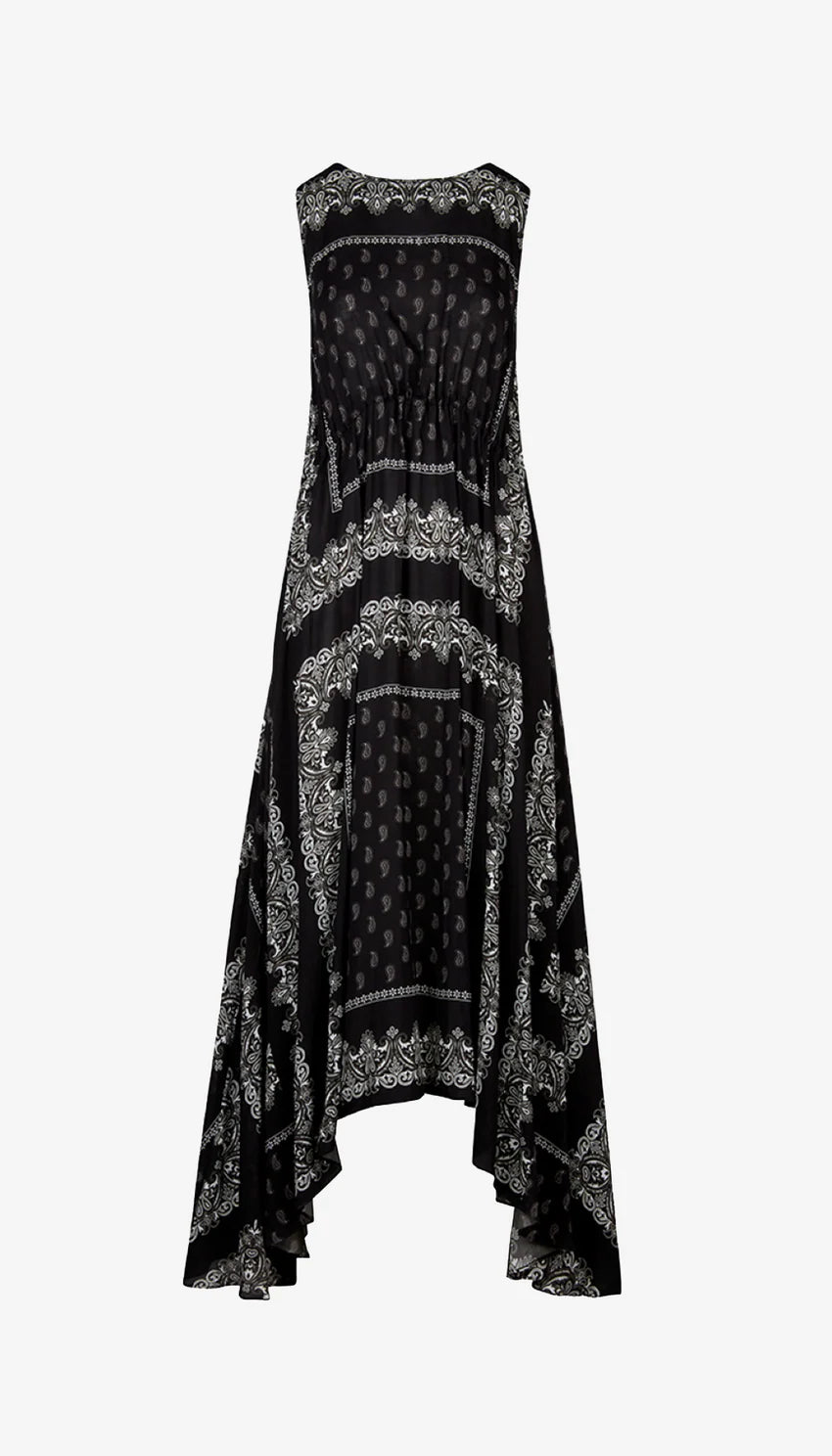 DRAWSTRING MAXI DRESS (BLACK WHITE) - SMYTHE