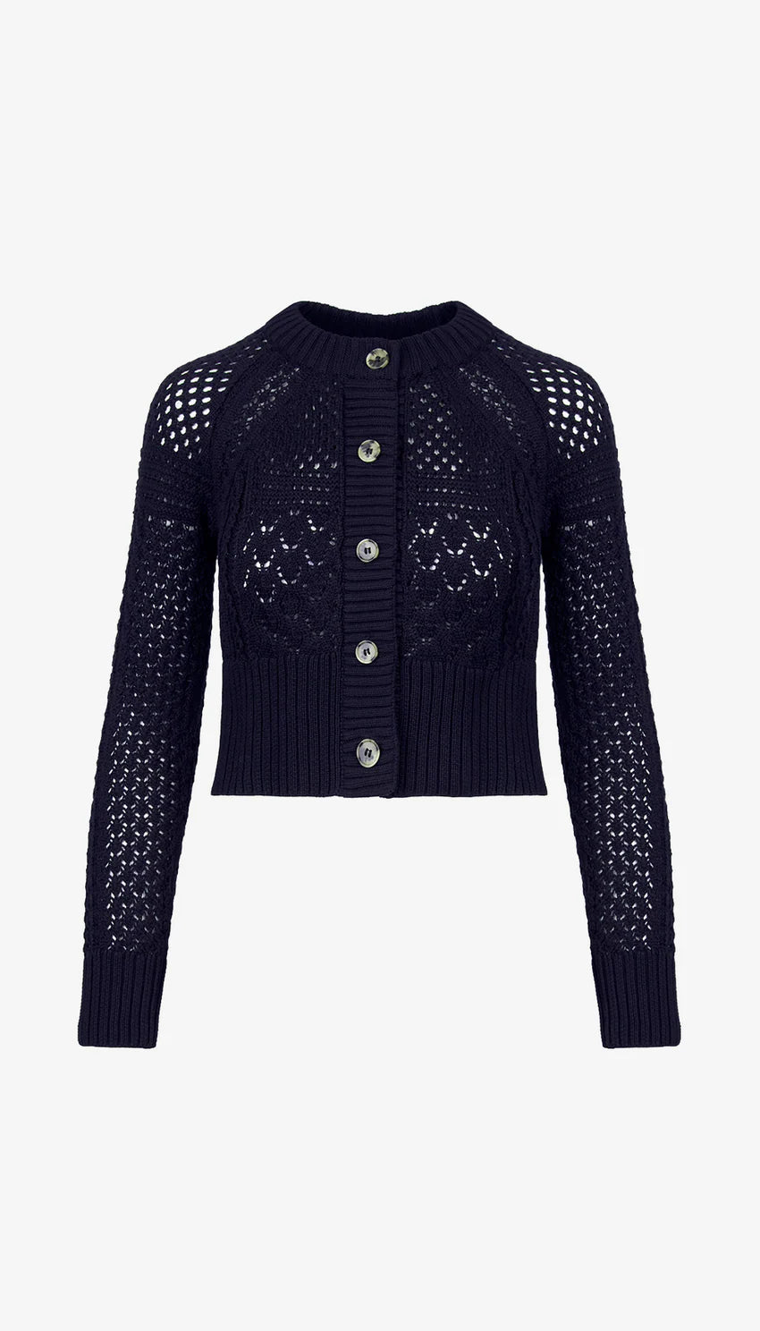CROCHET CARDIGAN (NAVY) - SMYTHE