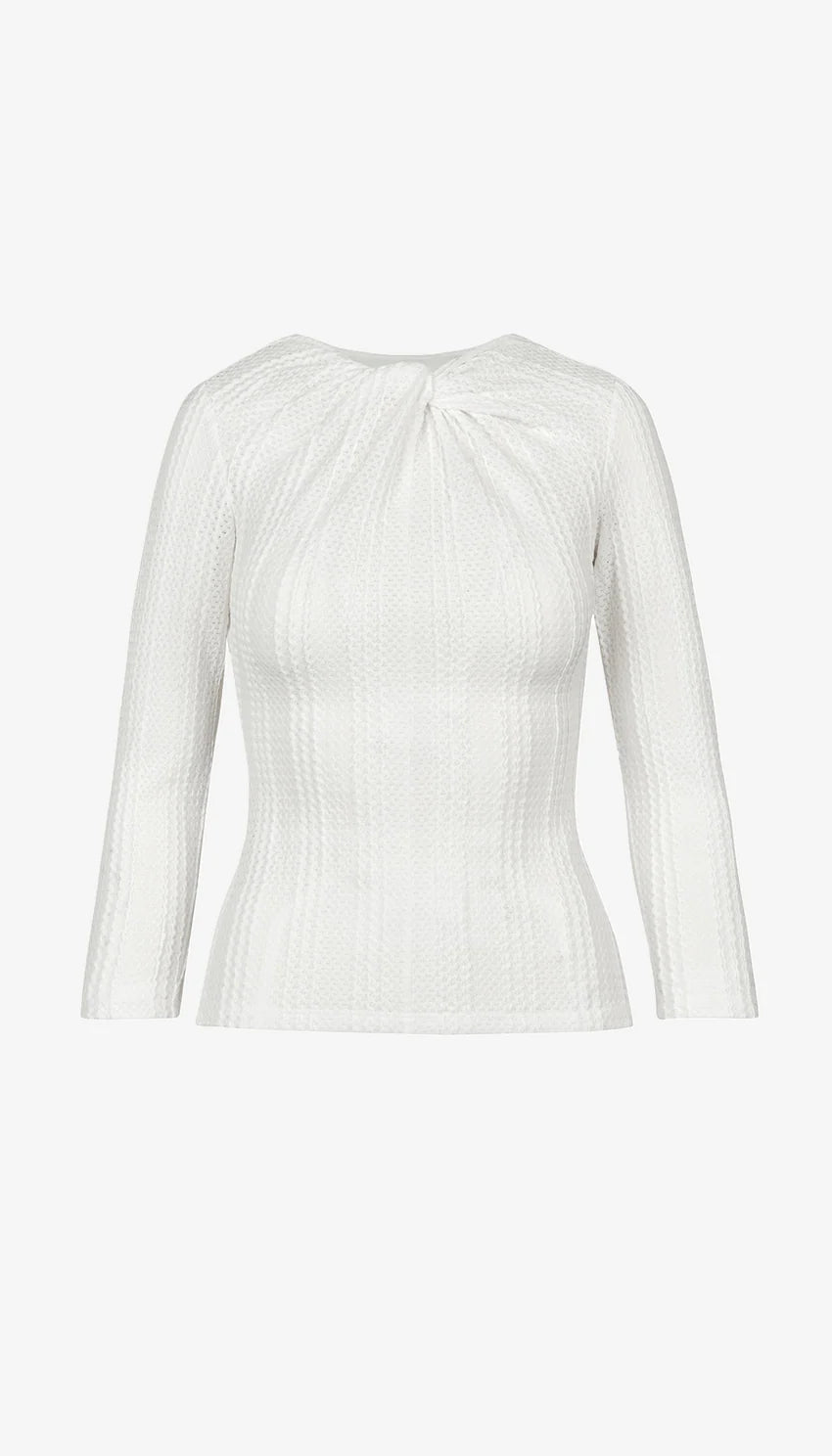 TWIST NECK KNIT TOP (WHITE) - SMYTHE