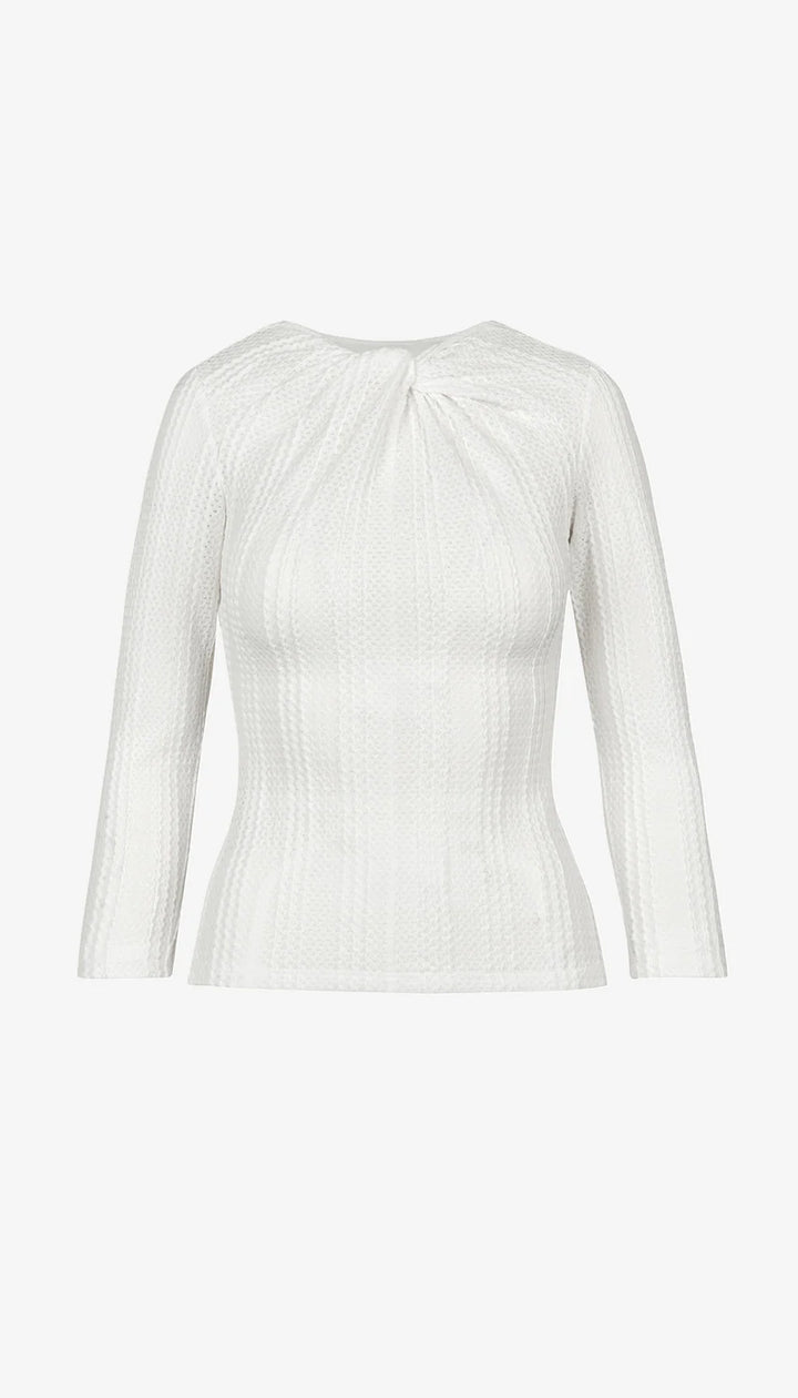 TWIST NECK KNIT TOP (WHITE) - SMYTHE