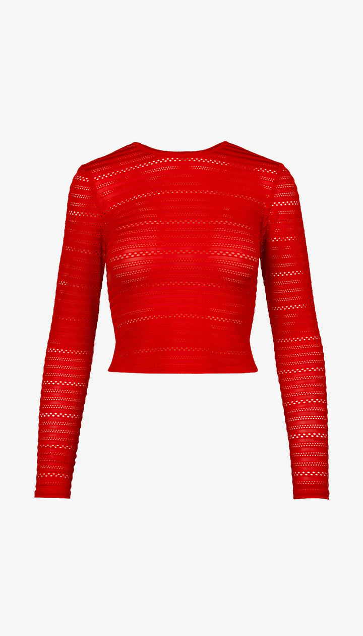 LONG SLEEVE CROPPED CREWNECK (RED) - SMYTHE