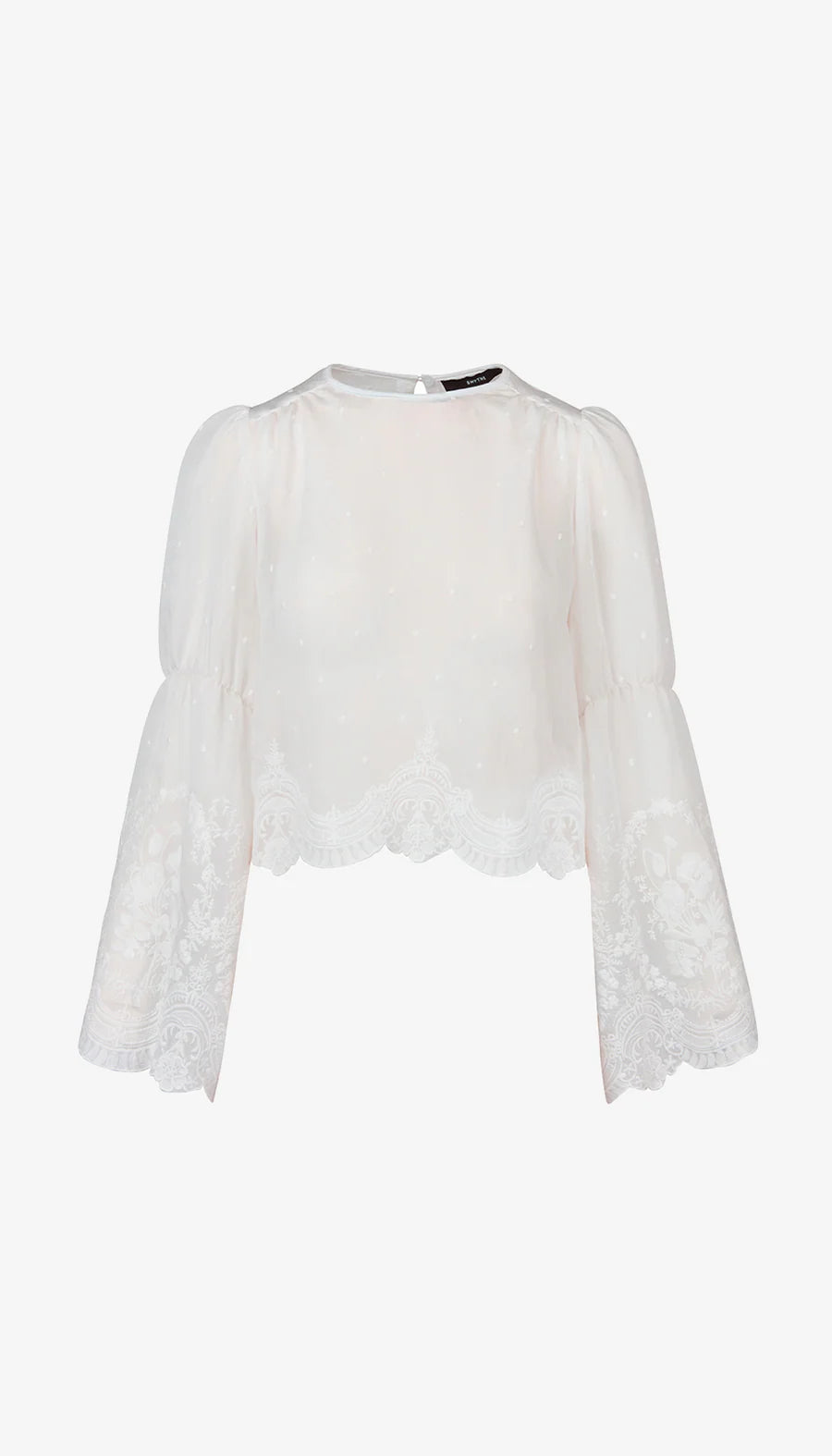 EMBROIDERED BELL SLEEVE (WHITE) - SMYTHE