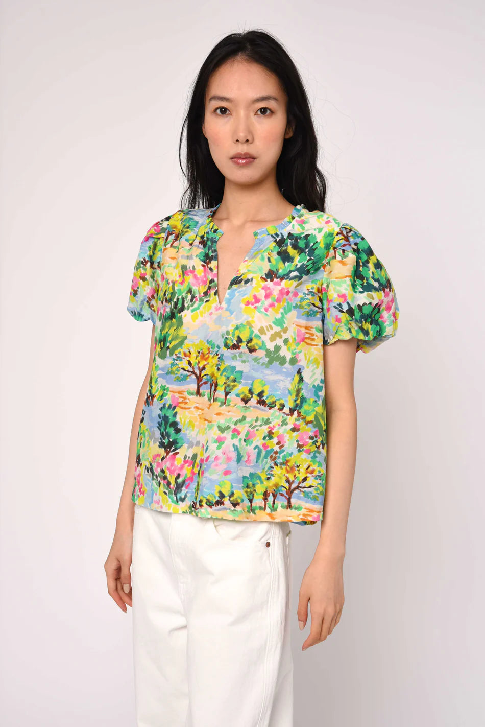 LIA TOP (GIVERNY GARDEN PRINT) - LOVE THE LABEL