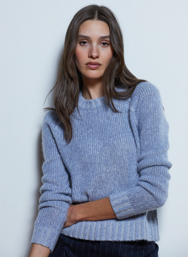 PLAITED RAGLAN (DENIM/FOG) - AUTUMN CASHMERE