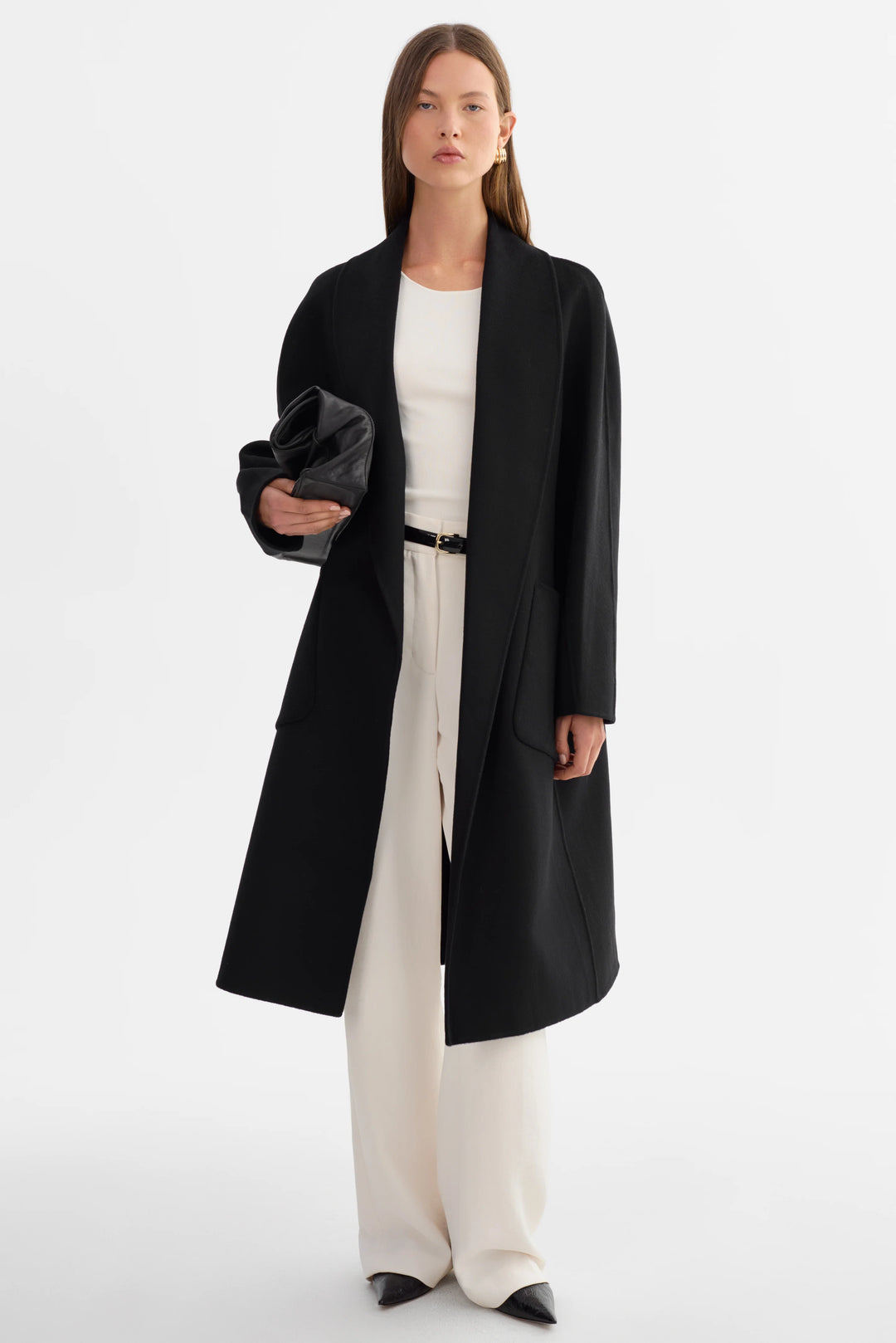 THARA DOUBLE FACE WOOL COAT (BLACK) - LAMARQUE