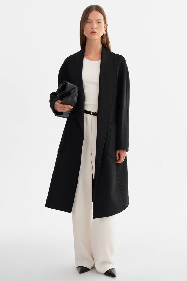 THARA DOUBLE FACE WOOL COAT (BLACK) - LAMARQUE
