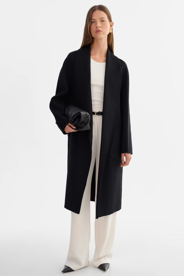 THARA DOUBLE FACE WOOL COAT (BLACK) - LAMARQUE
