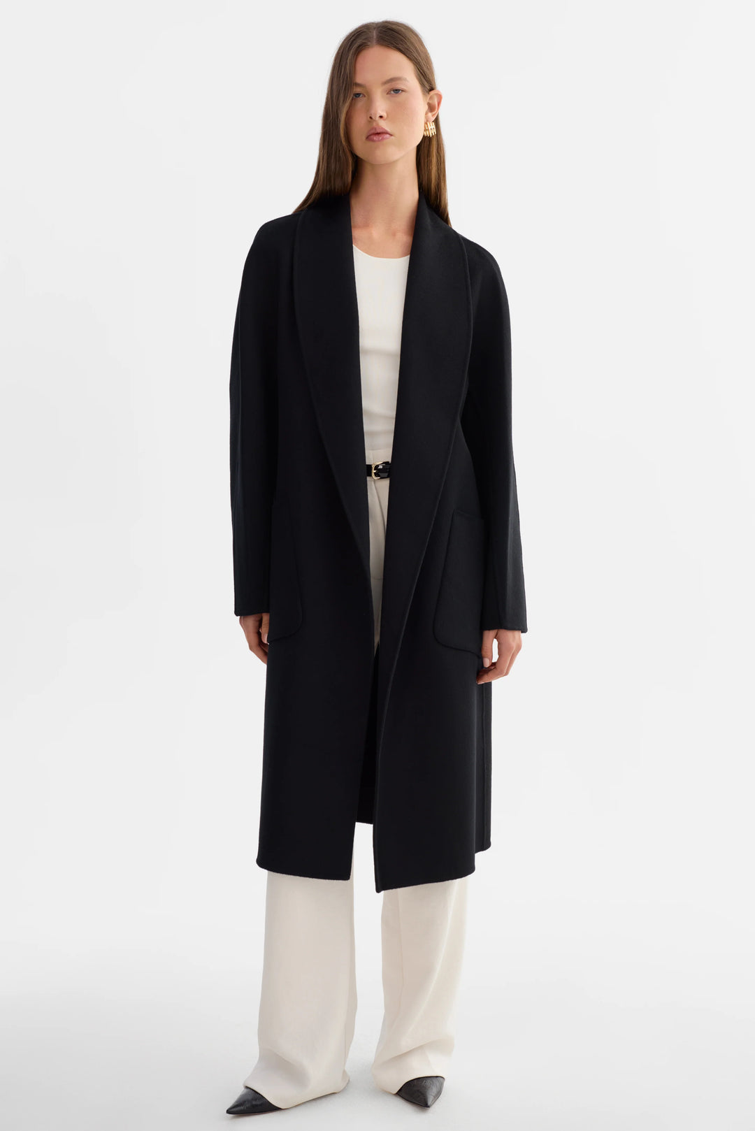 THARA DOUBLE FACE WOOL COAT (BLACK) - LAMARQUE