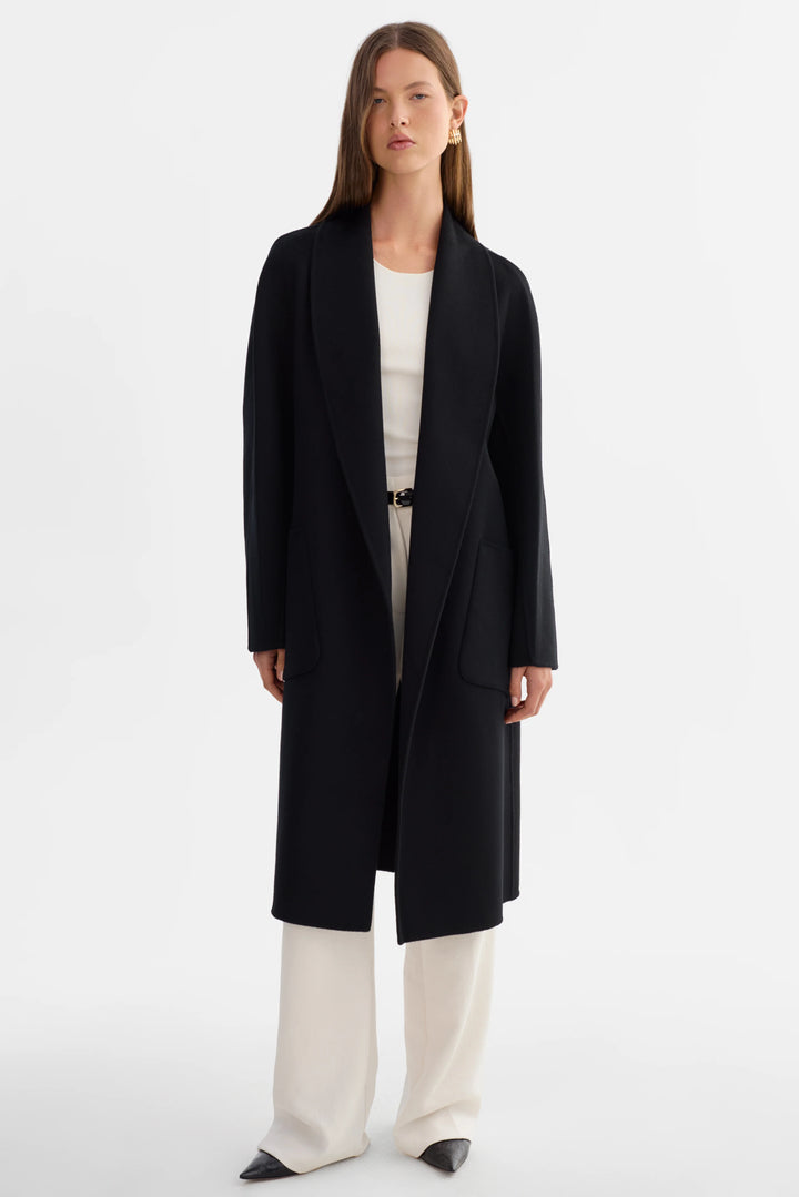 THARA DOUBLE FACE WOOL COAT (BLACK) - LAMARQUE