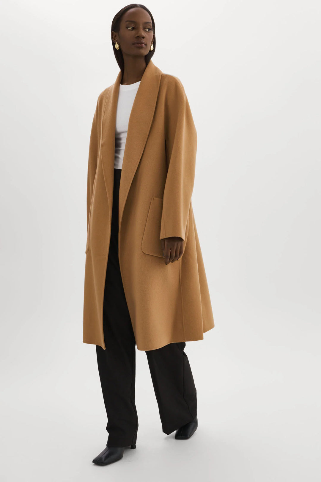 THARA DOUBLE FACE WOOL COAT (CAMEL) - LAMARQUE