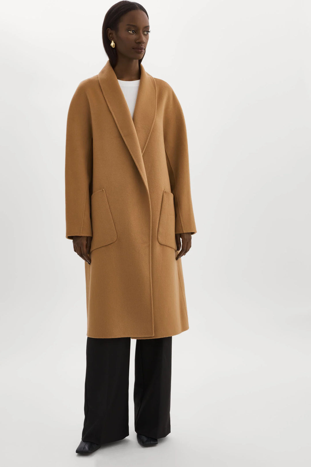 THARA DOUBLE FACE WOOL COAT (CAMEL) - LAMARQUE