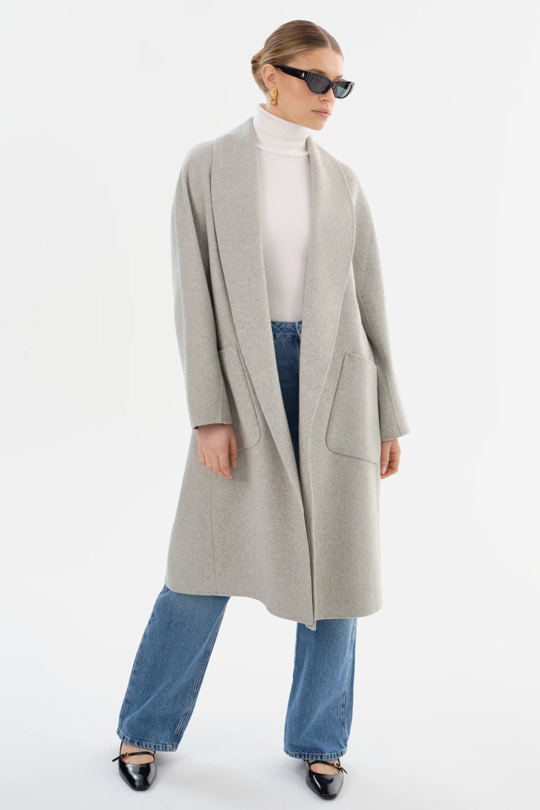 THARA DOUBLE FACE WOOL COAT (LIGHT GREY) - LAMARQUE