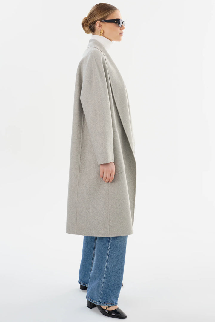 THARA DOUBLE FACE WOOL COAT (LIGHT GREY) - LAMARQUE