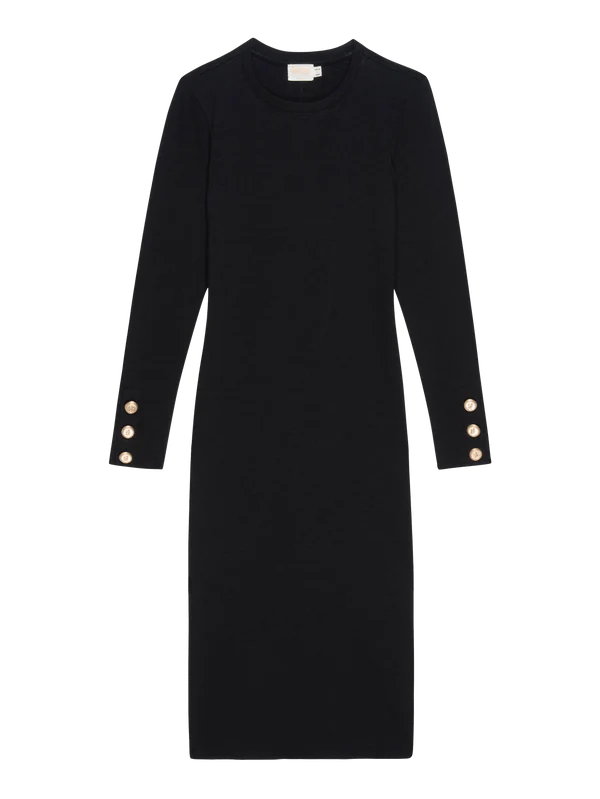 THEO CONTRAST MIDI WITH GOLD BUTTONS - NATION