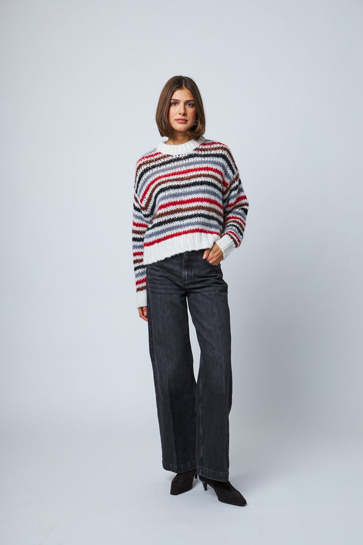 THEODORA STRIPED SWEATER (TUNDRA STRIPE) - LINE