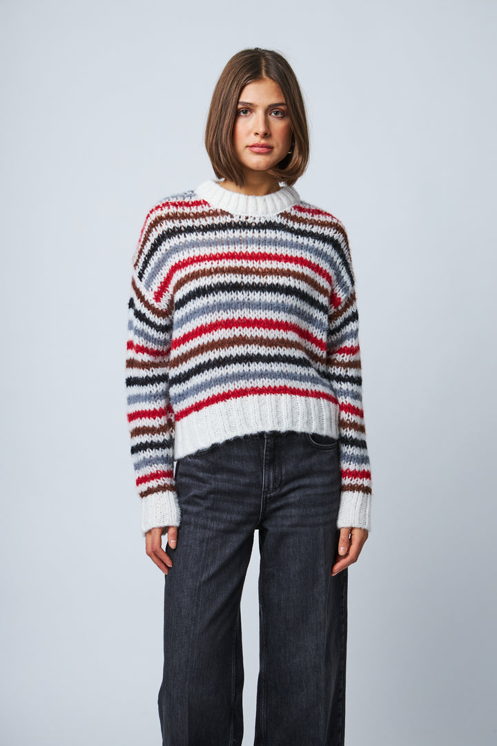 THEODORA STRIPED SWEATER (TUNDRA STRIPE) - LINE