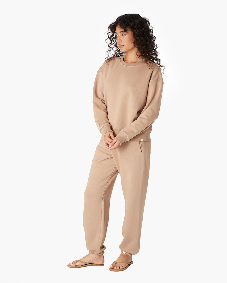 AIR WHIPPED CREWNECK SWEATER (CAMEL) - TKEES