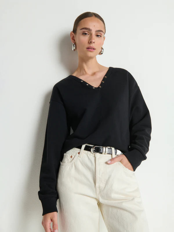 TOMMIE SWEATSHIRT (JET BLACK) - NATION