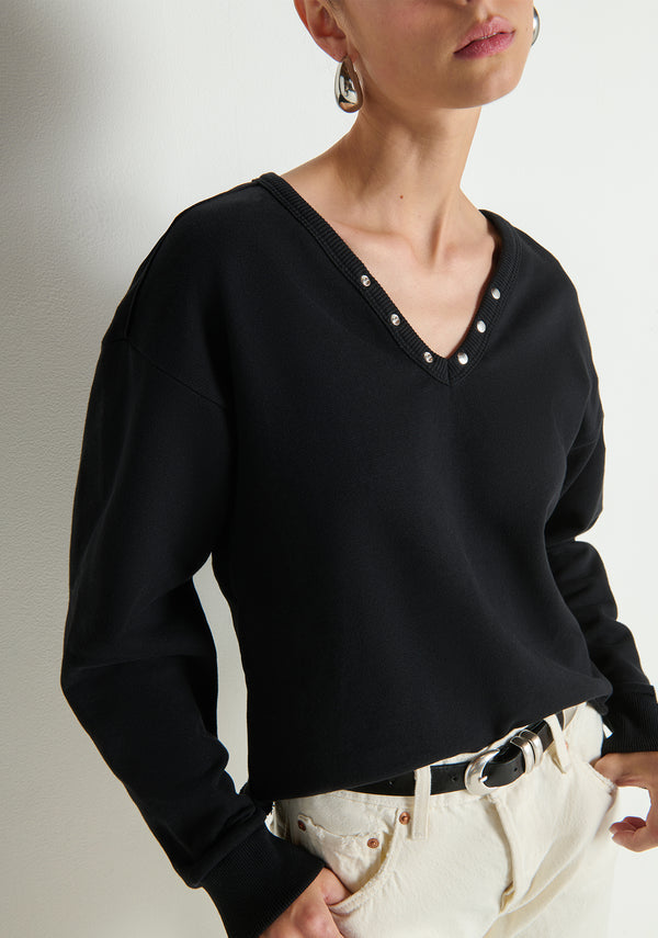TOMMIE SWEATSHIRT (JET BLACK) - NATION