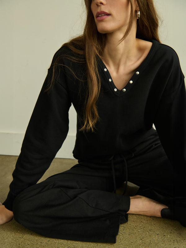 TOMMIE SWEATSHIRT (JET BLACK) - NATION
