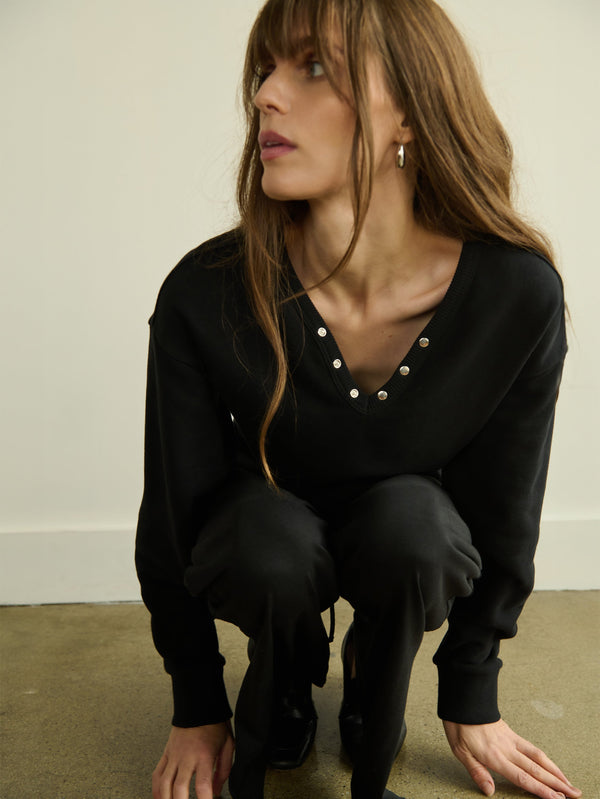 TOMMIE SWEATSHIRT (JET BLACK) - NATION
