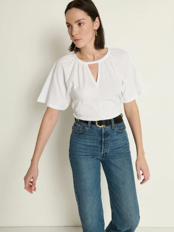 TRACY KEYHOLE TOP (WHITE) - NATION